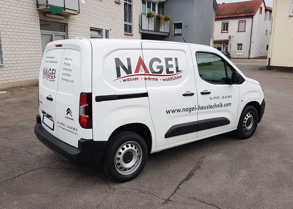 Fahrzeugbeschriftung Nagel Haustechnik