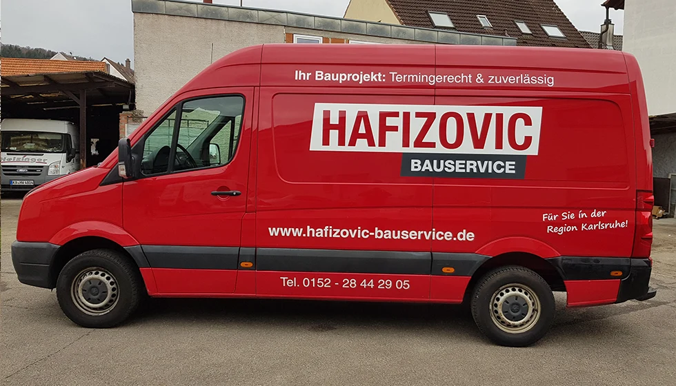 Fahrzeugbeschriftung Hafizovic Bauservice